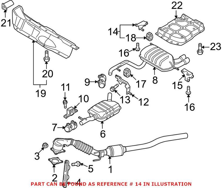 VW Exhaust System Hanger Bracket 1K0253144AK